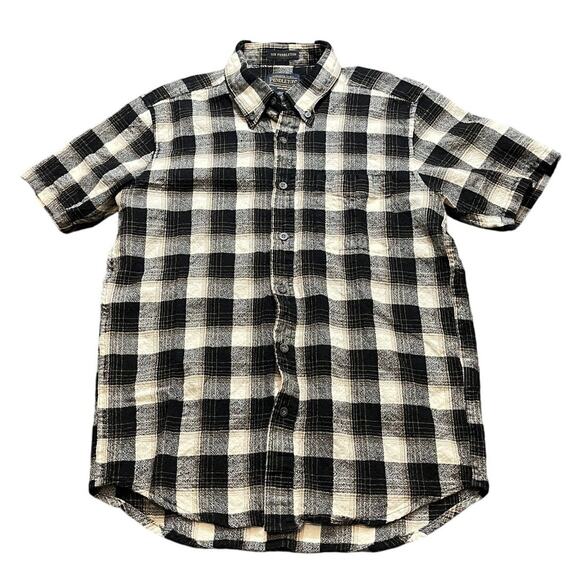 Pendleton Mens 100% Virgin Wool Black White Short Sleeve Button Up Western‎ Med - Picture 1 of 10